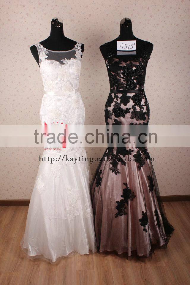 Graceful simple design young women party dress lace wedding dress