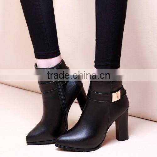 2016 Sexy round toe chunky heel ankle boots Women Sexy chunky Pumps Shoes PQ4385