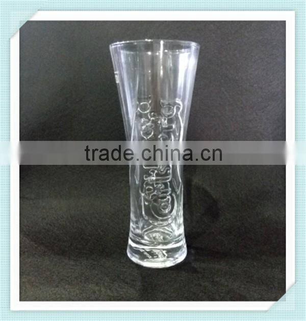 Hand made carlsberg beer glass cup 300ml carlsberg glass cup for sale
