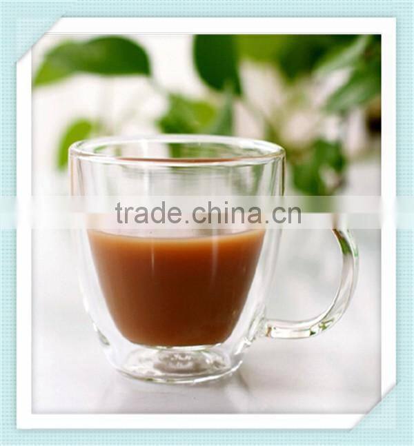 Heat-resistant double wall coffee glass hand blown double wall glass coffee cup for sale