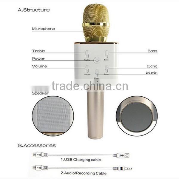 bluetooth wireless speaker handheld microphone for karaoke singing q7 microphone