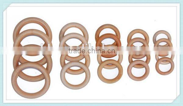 Unfinished Nature Color Wood Curtain Ring With Metal Eyelet