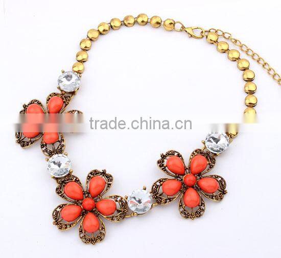 Multicolor Metal Flower Vintage Choker Pendant Statement Necklace Women Necklaces & Pendants Fashion Necklaces for Women 2014