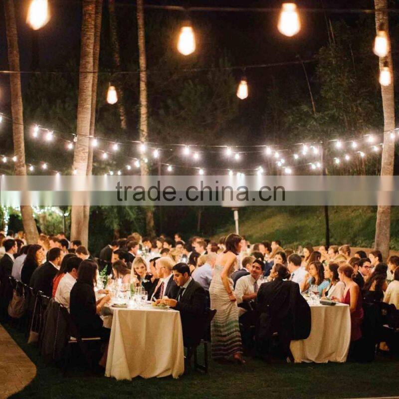 S14 String Light Company Vintage 48-Ft Outdoor Commercial String Lights with 24 Suspended Sockets and 24 Frosted S14 Bulbs