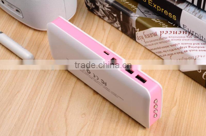 Free sample & logo built-in portable High capacity 15000mah power bank