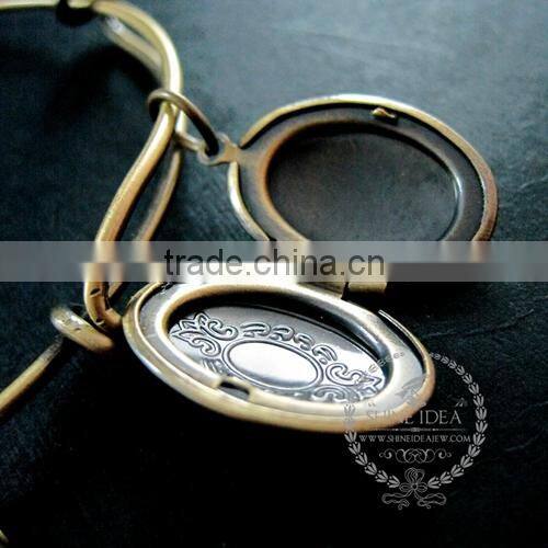 vintage bronze antiqued oval photo locket blue imperial jasper wish charms fashion women wiring bangle bracelet 6450032