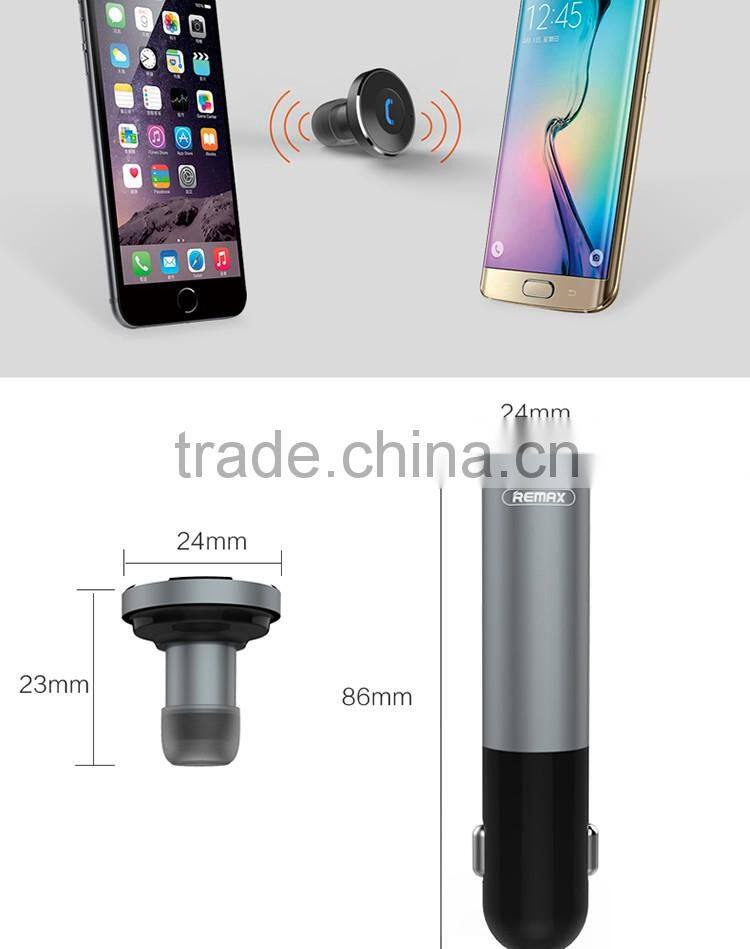 Remax dual usb 2.1A car charger bluetooth headphone