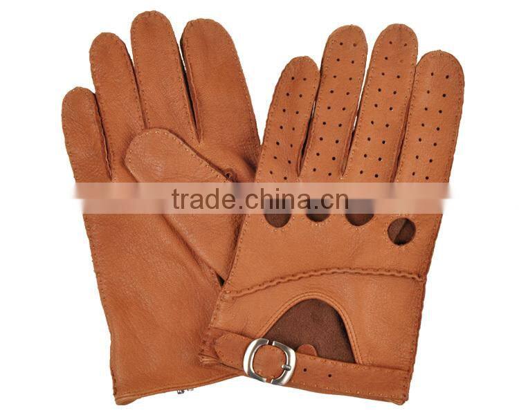 New premium men's unlined deerskin leather gloves. Hand sewing breathable driving gloves .