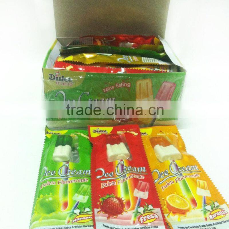 Fancy Lollipop Candy With Glow Stick / Assorted Flavour Fluorescent lollipop