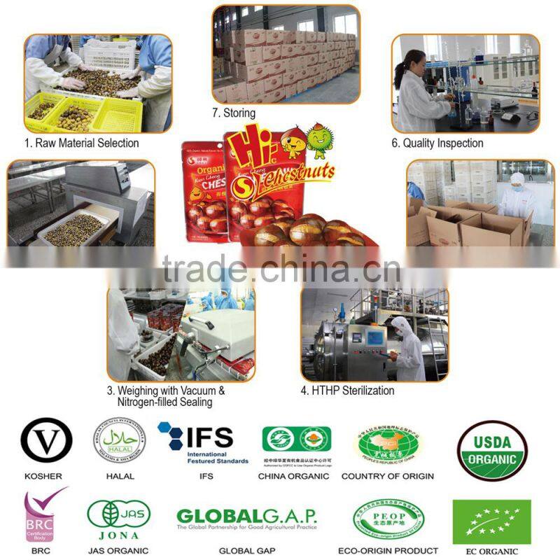 Organic snack ready to eat chestnuts--KOSHER FOOD