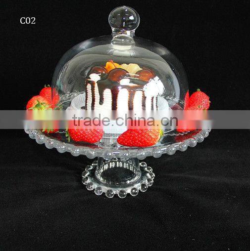 glass cake cover and stand