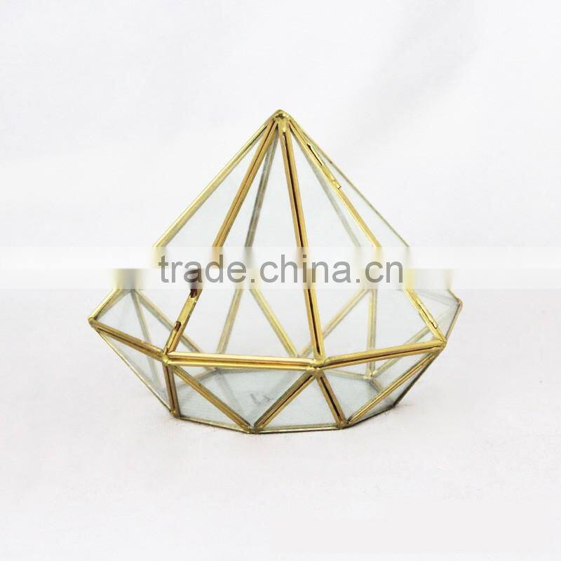 LGJ040 wedding party decoration glass candle holder with lid