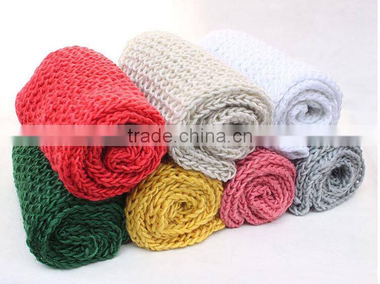 New Fashion Korean Style Autumn Winter Cheap Infinity Scarf Women Warm Knit Neck Circle Wool Blend Cowl Snood Ring Scarves Long