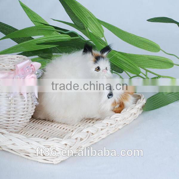 Two cute kittens Children's toys animal model fur animals animated Pointed ears cat