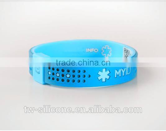 Top quality silicone bracelet and id wristbands for runners