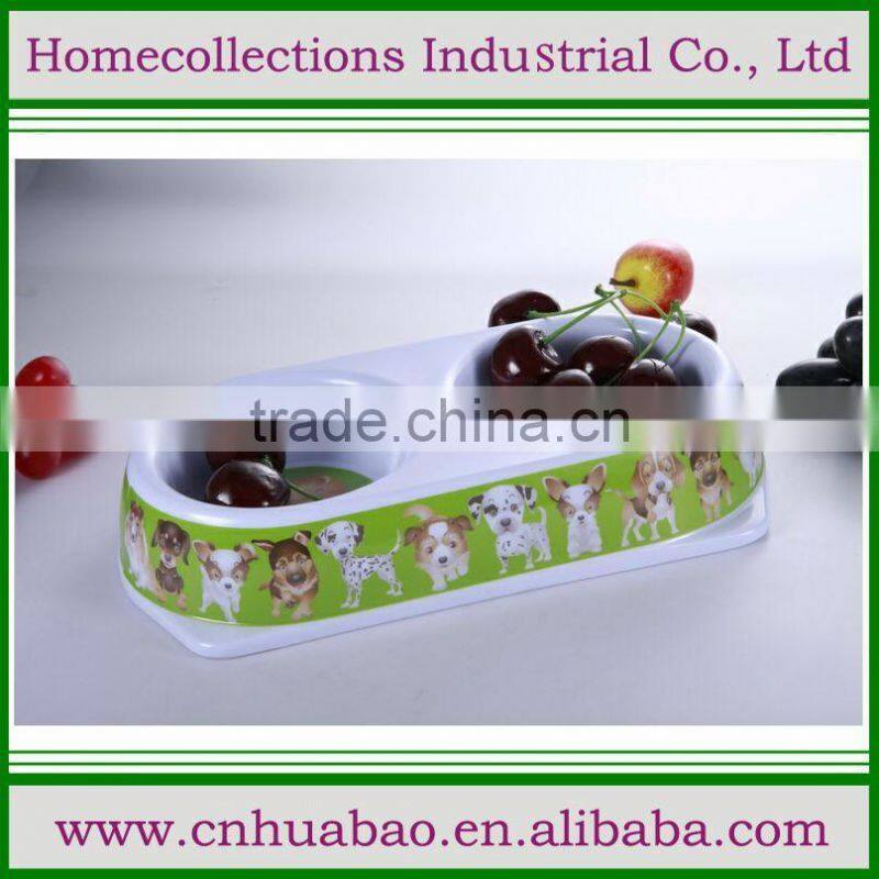2016 Convenient and healthy pet bowls plastic dog feeder, double pet cat feeding dishes