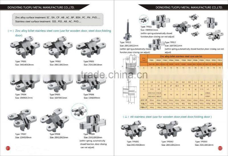 25X118X18mm Door Invisible Hinge,SSS Surface Invisible Hinge,SUS 304 Invisible Hinge with 8 Holes