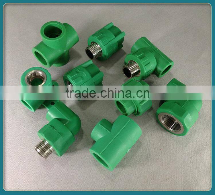 Prenty stocks of all kinds of PPR fittings, PPR brass male Tee