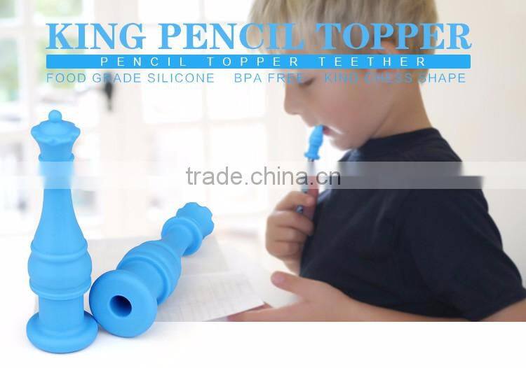 Creative design Autism Chewable Fat Pencil Topper Soft Silicone