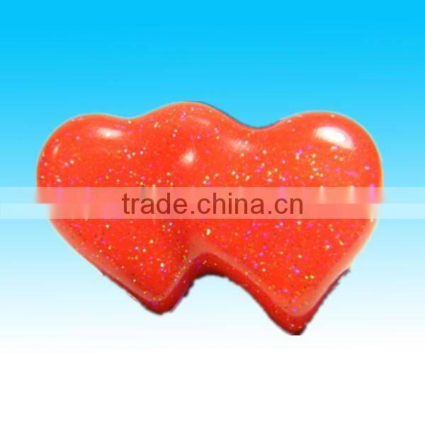 Hotsale Red double heart ring new silver plated Resin valentine jewelry gift