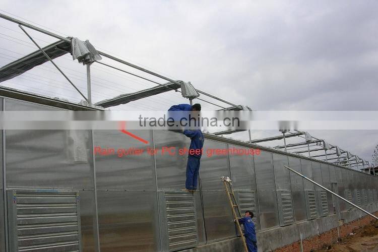 2015 hot sale glasshouse rain gutter