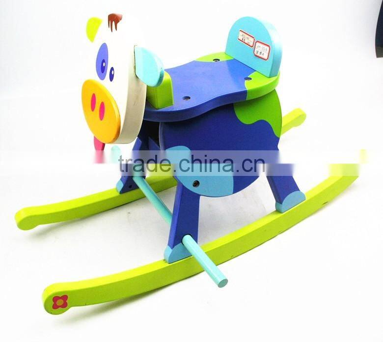 Wooden rocking horse toy customized factory