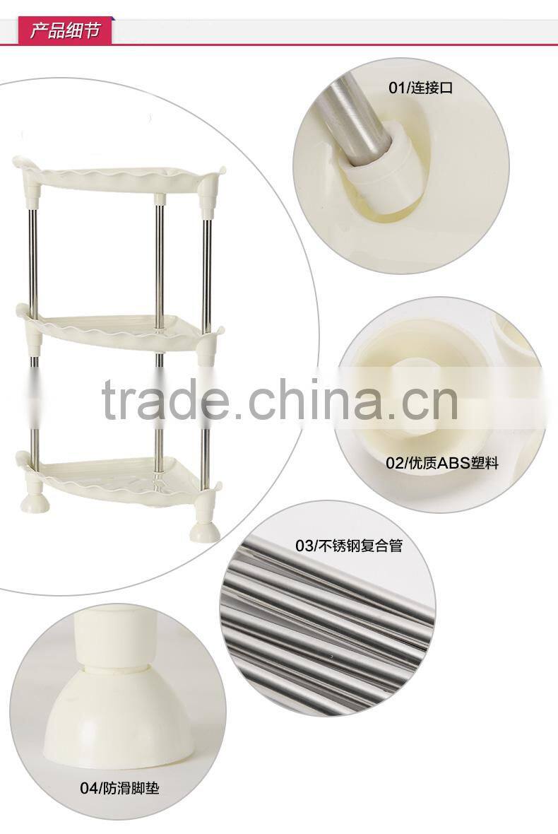 kitchen bathroom stainless steel storage rack/bathroom triangle corner storage rack 2 layers