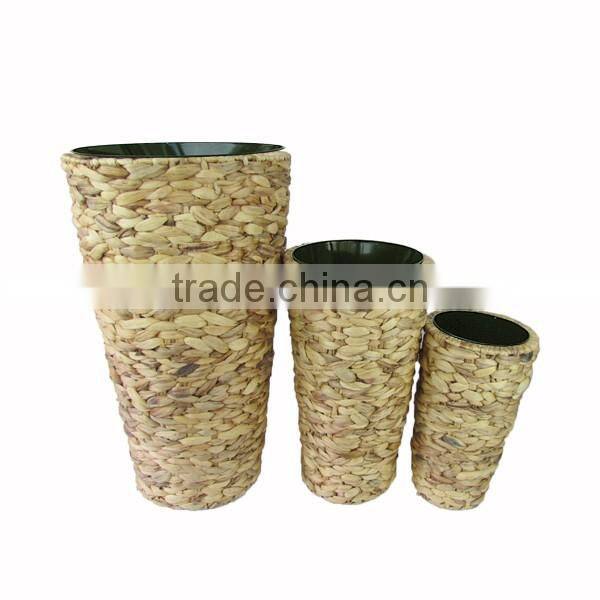 Decorative nursery planter garden natural rattan artificial flower pot