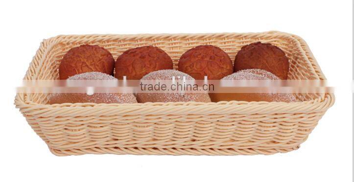 handmade woven plastic rattan bread basket
