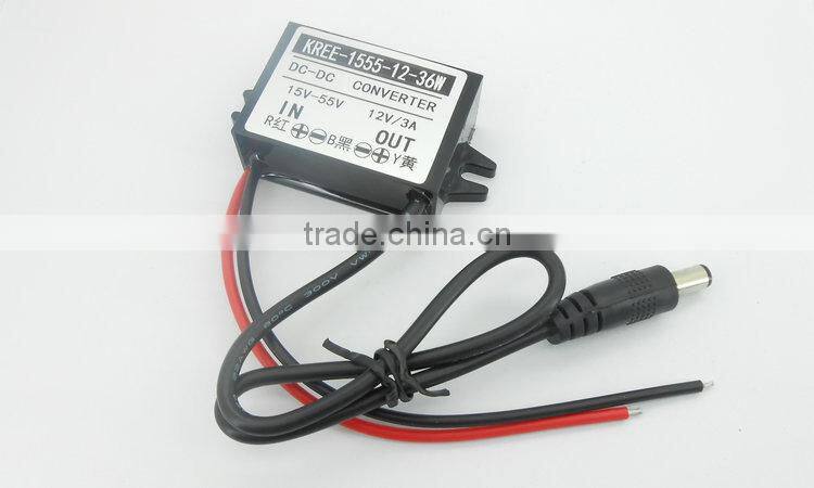 Car power adapter 15V 24V 36V 48V 55V turn 12V3A DC-DC step-down power module