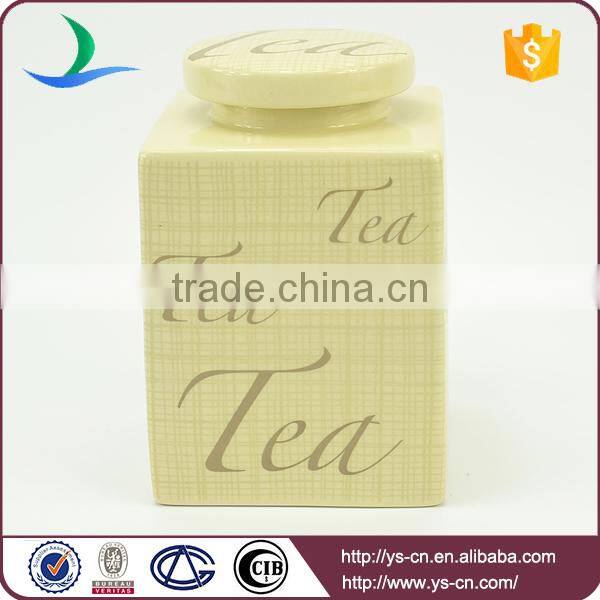 Classical decal Square storage jar suppliers