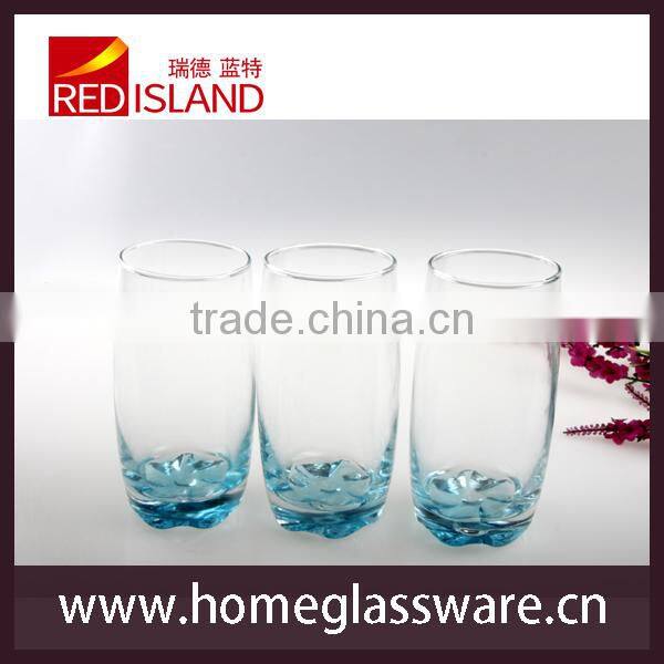 wholesale 370ml coloured drinking glass cup / tumbler glass