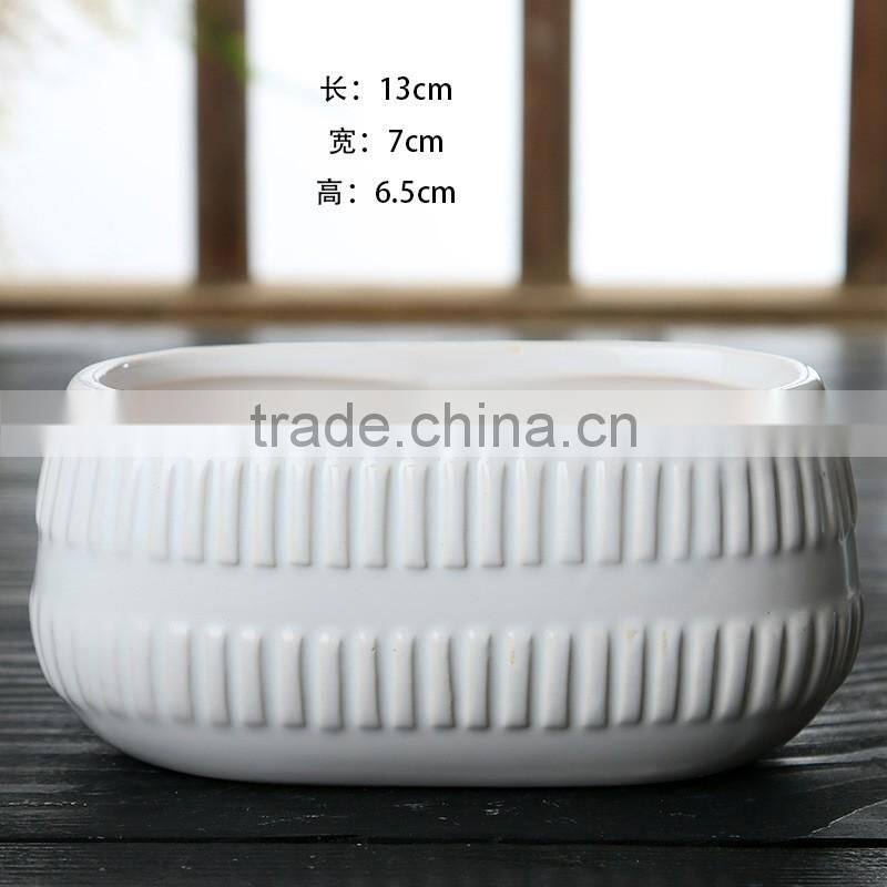 New design succulent samll white ceramic flower pots wholesale
