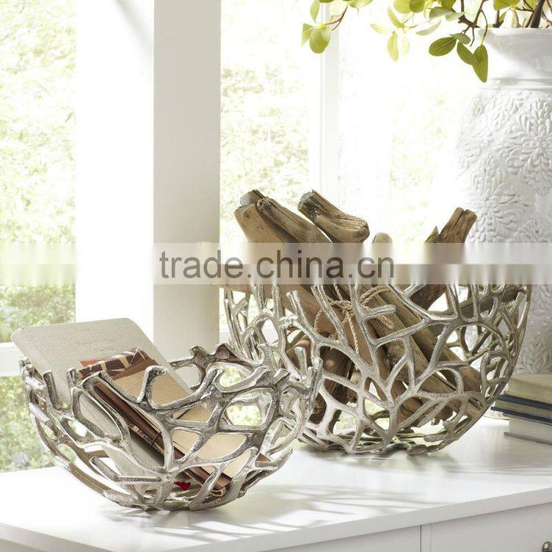 decorative gold fruit bowl metal basket