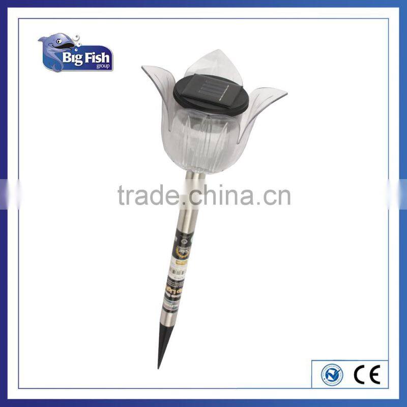 Single solar powered post lights with tulip /Stainless steel single post solar tulip lights/ Tulip flower solar Lights