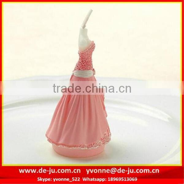 Pink Long Bridal Veil Dress Shaped Candle Wedding Favor