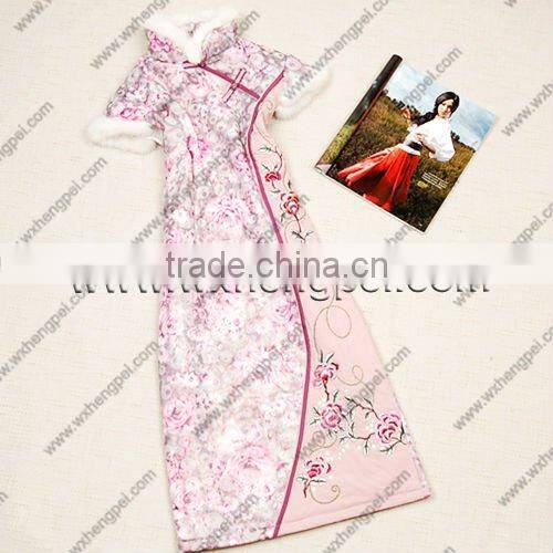 pink winter cheongsam