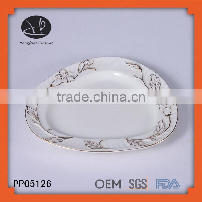 ceramic kitchenware for restaurant,dinner plate,Wide Rim Pasta Bowl,triangle pizza plate