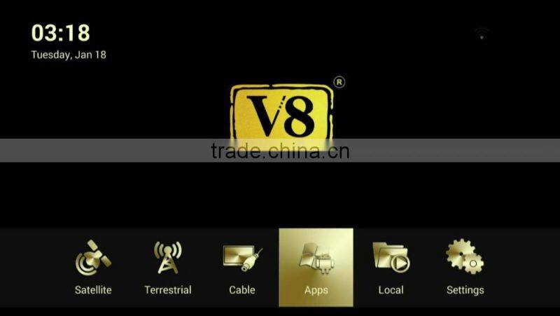 2016 New Powerful Andriod Combo DVB-S2+T2+Cable V8 Angel Satellite Receiver Built In Bluetooth and WiFi Support IPTV & VOD STB