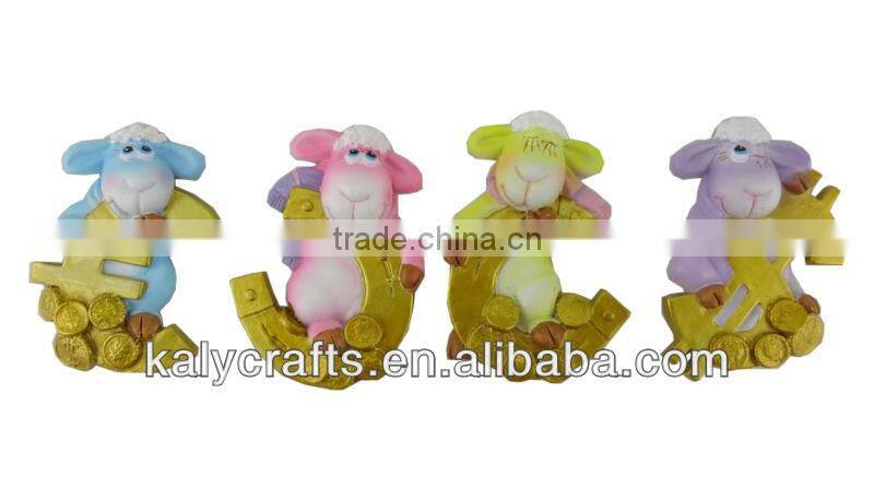 2015 chinese zodiac cartoon sheep resin fridge magnet