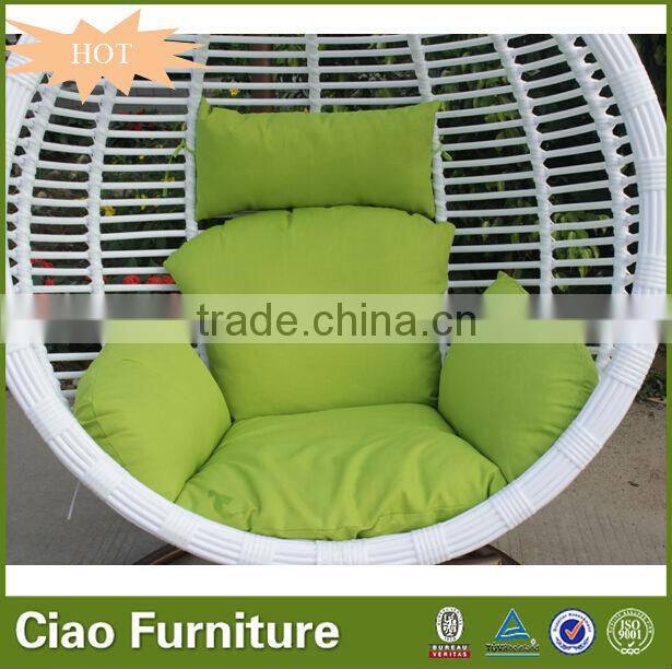 Fabric cushion rattan recliner patio swings