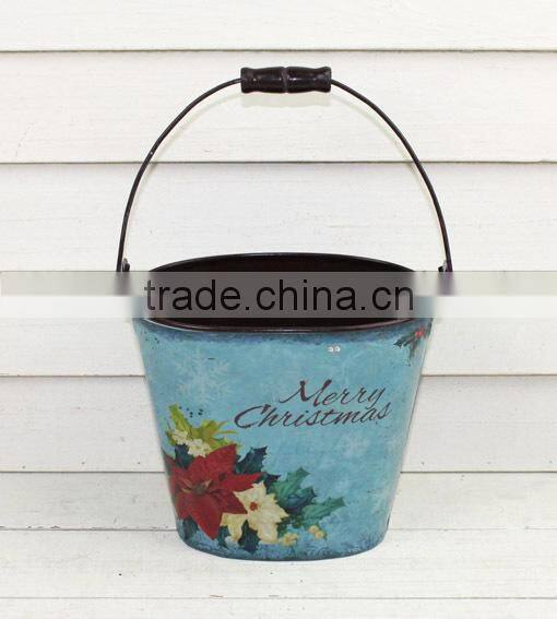 2015 new design paper decal metal color bucket wholesale