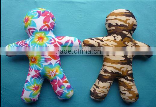 Running men shaped foam bead cushions and pillows for promotion