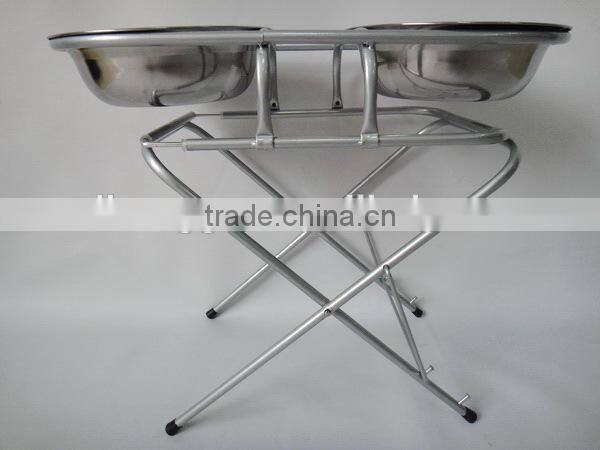 3 Tier Height Adjustable Stainless Steel Pet Feeder with 2 Quart Size Bowls