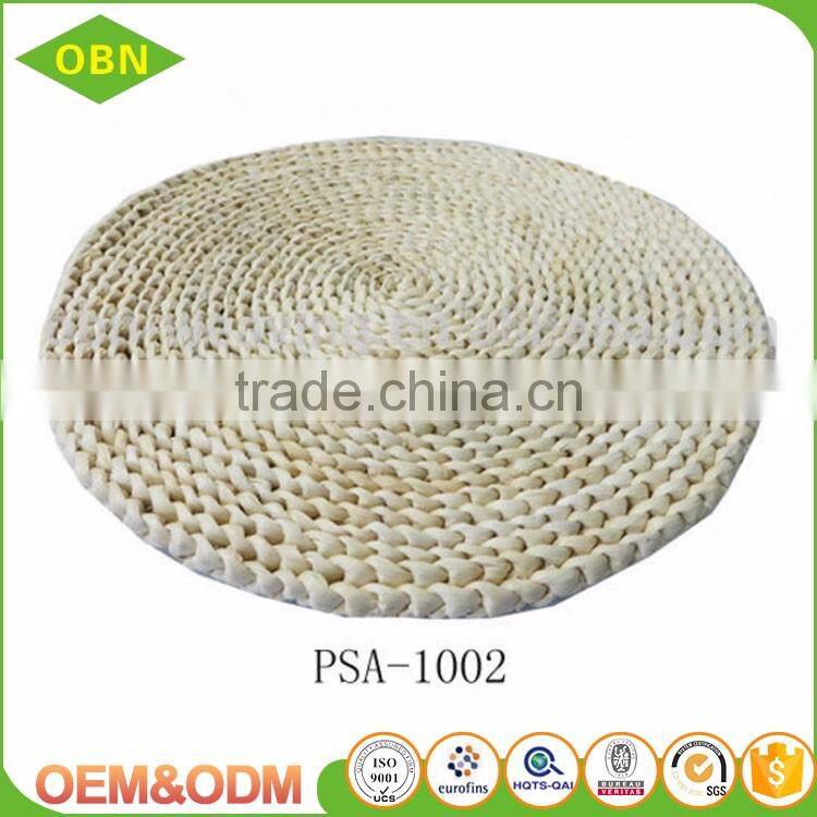 2017 new design flaxen color custom wholesale braided straw round woven placemats