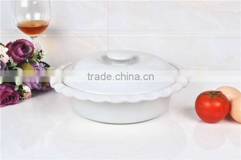 10" ceramic white porcelain round bakeware