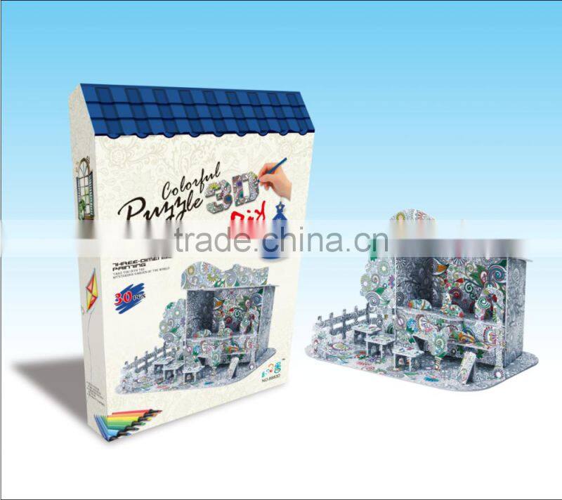 newly-developed 3D painting paper puzzle for kids LT8883D