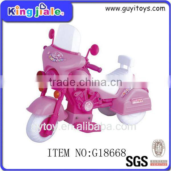 Pink plastic B/O toy motorcycle for girls