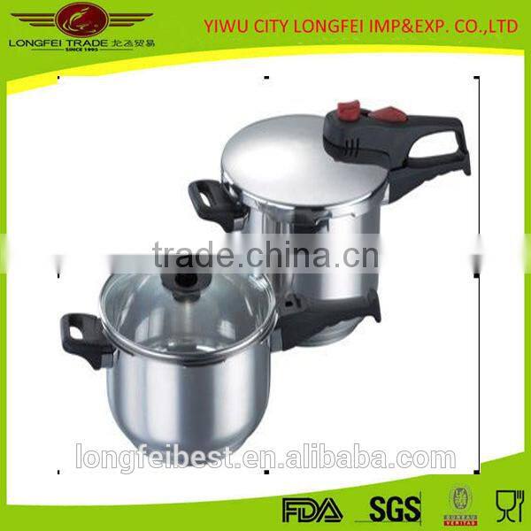 2pcs high grade 304 stainless steel soup pot and high pressure pot set