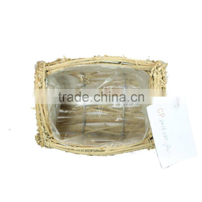 EG Nature Rattan Tray/Small Baskets with Iron Frame